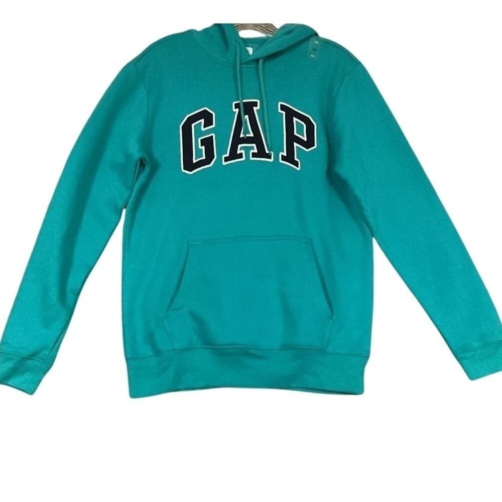Gap Logo Hoodie  XS Teal NEW Embroidered Arch Pullover Sweatshirt 546844-01-1